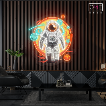 Enseigne lumineuse LED néon « Voyage d'astronaute »