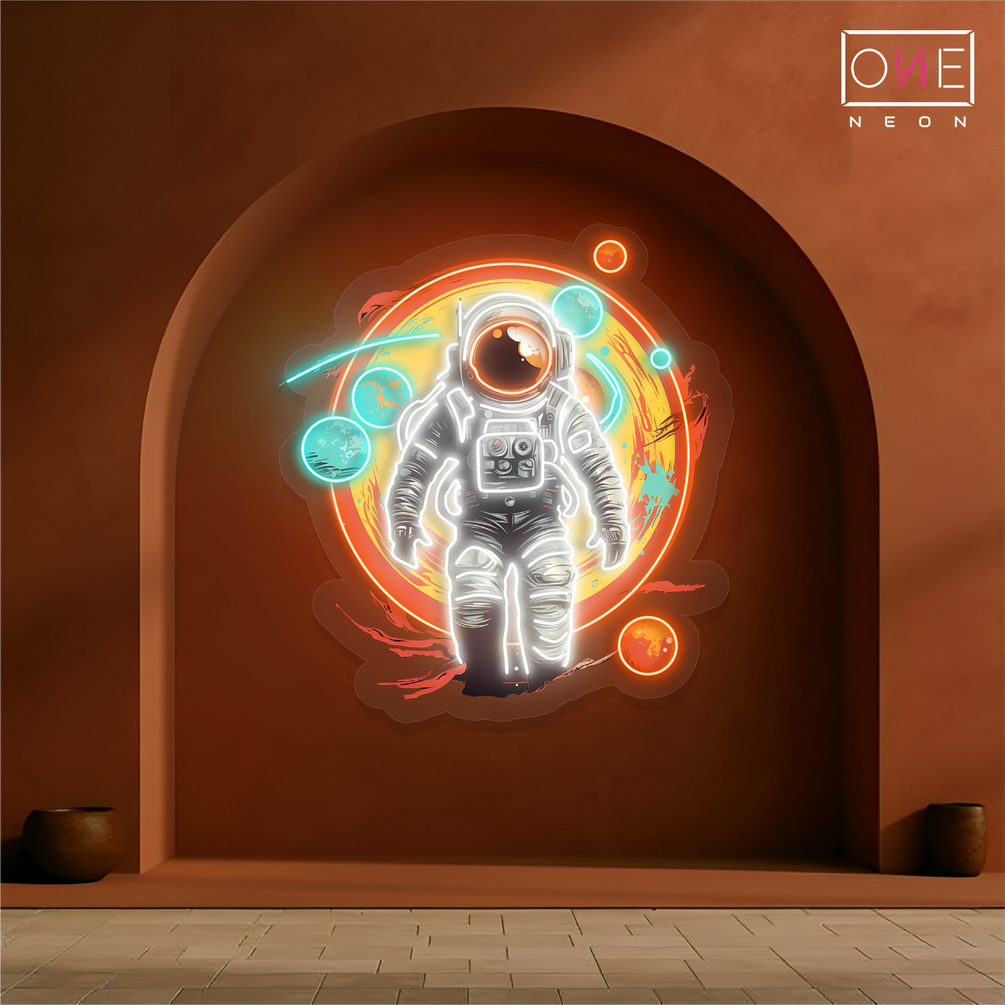 Enseigne lumineuse LED néon « Voyage d'astronaute »