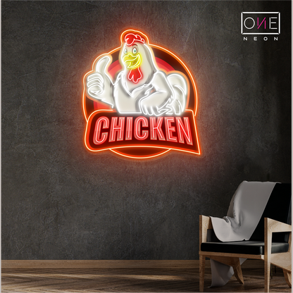 Enseigne Néon LED Personnalisée : Coq Artistique