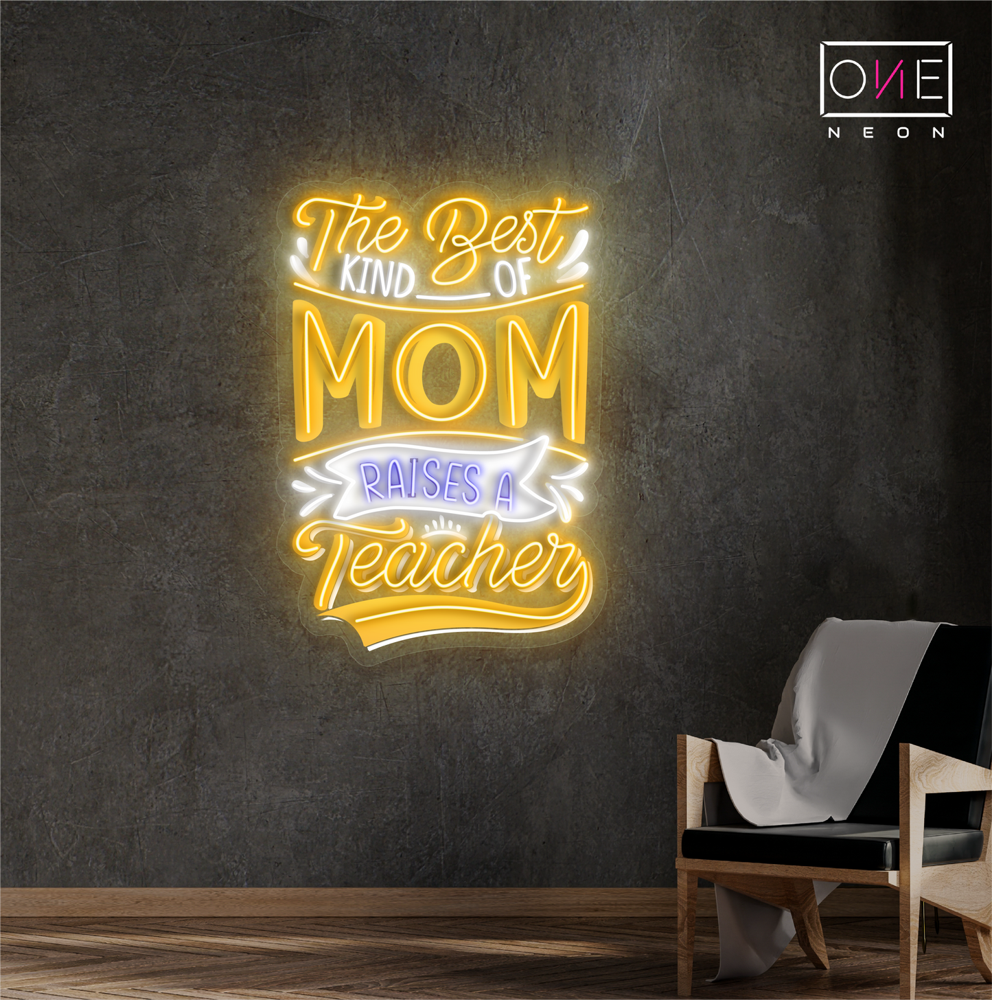 Néon LED "La meilleure maman élève un enseignant"