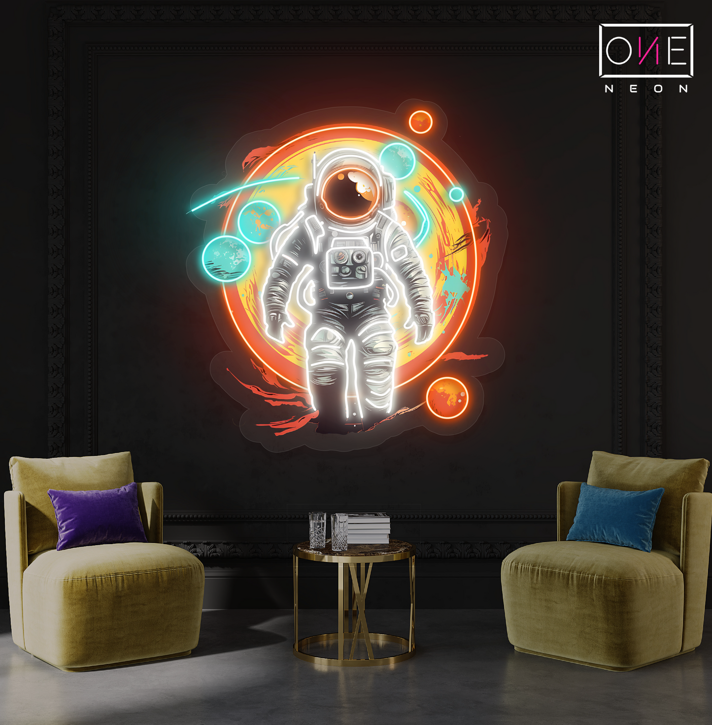 Enseigne lumineuse LED néon « Voyage d'astronaute »