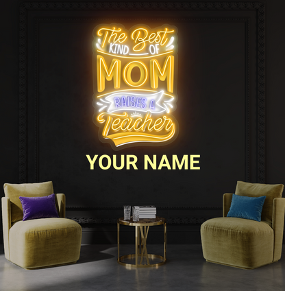 Néon LED "La meilleure maman élève un enseignant"