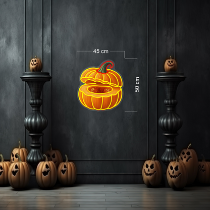 Enseigne néon LED citrouille d'Halloween