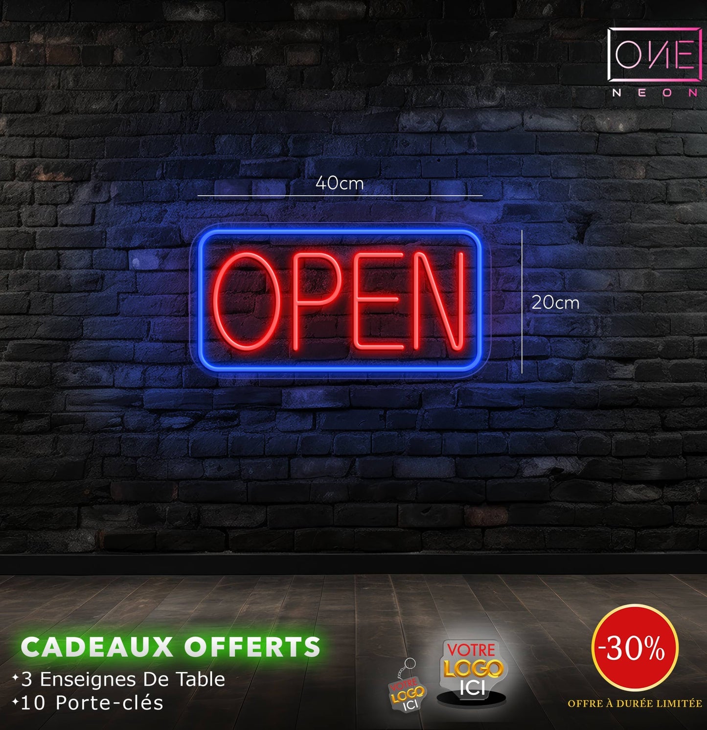 OPEN T | Enseigne LED Néon