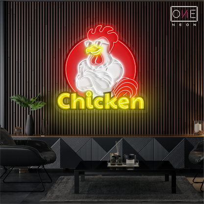 Enseigne néon LED poulet