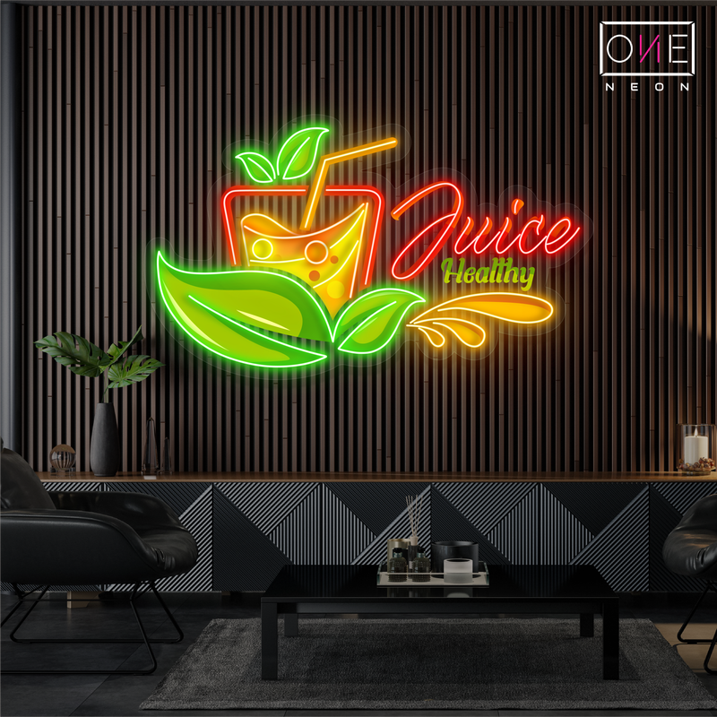 Enseigne néon LED Jus Santé