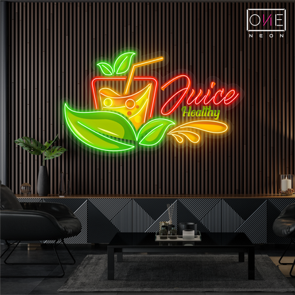 Enseigne néon LED Jus Santé