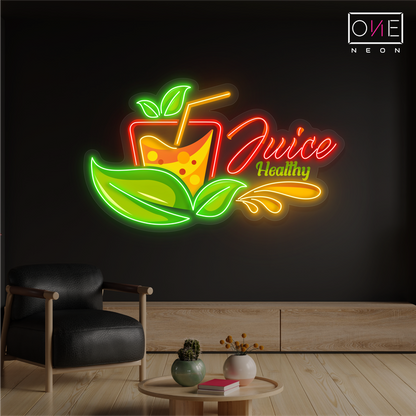 Enseigne néon LED Jus Santé