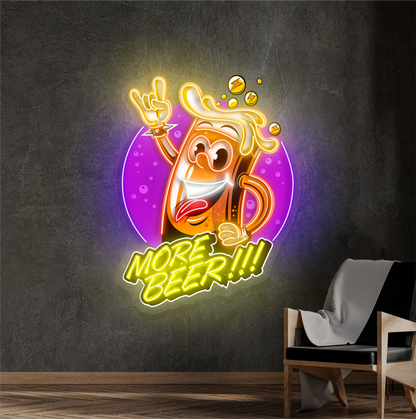 Plus de bière !!! Enseigne LED Néon Art