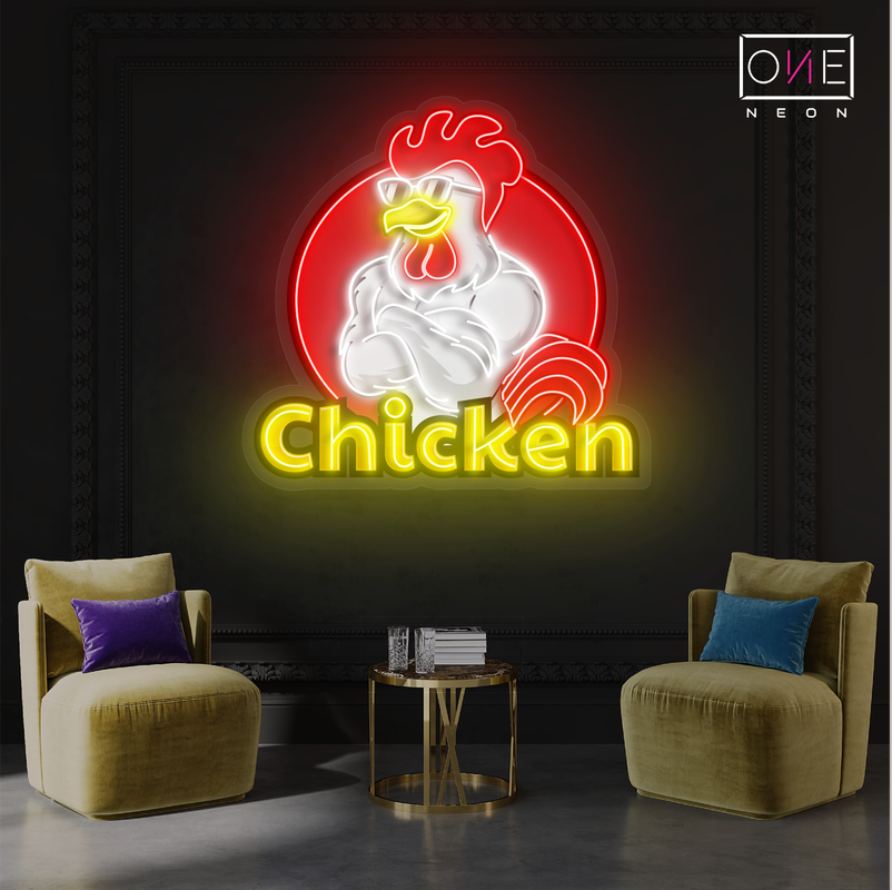 Enseigne néon LED poulet