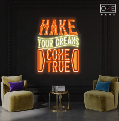 Réalisez vos rêves Enseigne Néon LED Artwork