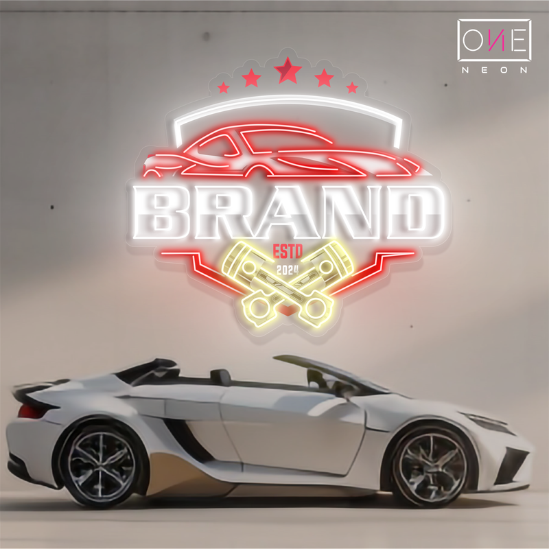 Enseigne néon LED artistique de marque de voiture