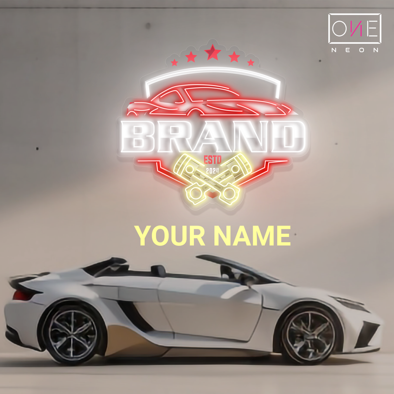 Enseigne néon LED artistique de marque de voiture