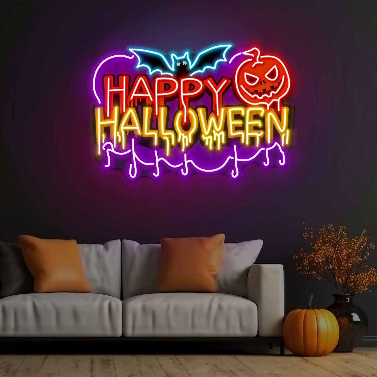 Enseigne néon LED Joyeux Halloween