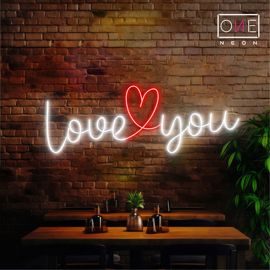 Enseigne Néon LED "Love You"