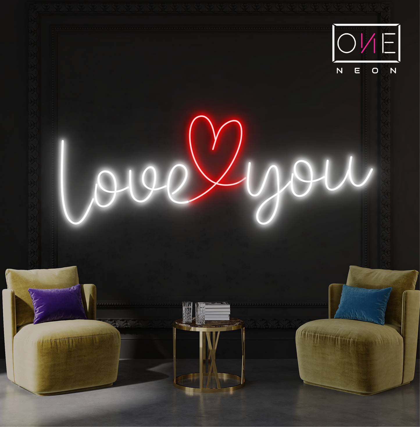 Enseigne Néon LED "Love You"