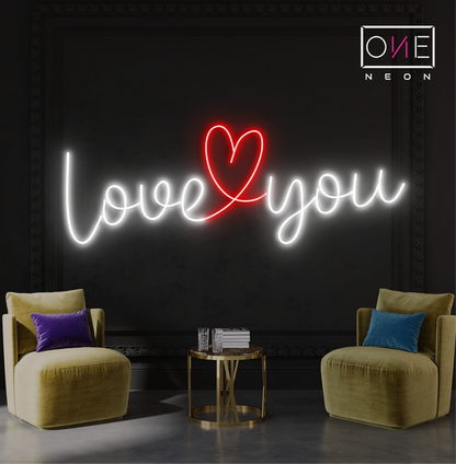 Enseigne Néon LED "Love You"