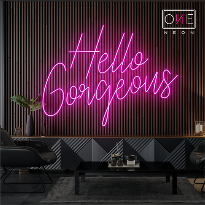 Enseigne néon LED Hello Gorgeous