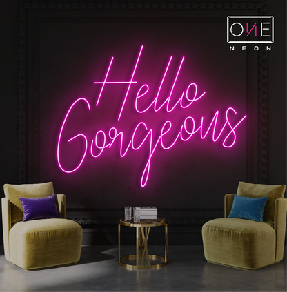 Enseigne néon LED Hello Gorgeous