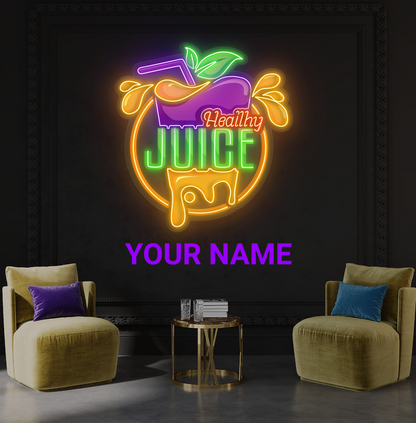 Enseigne néon LED Jus Santé Artwork