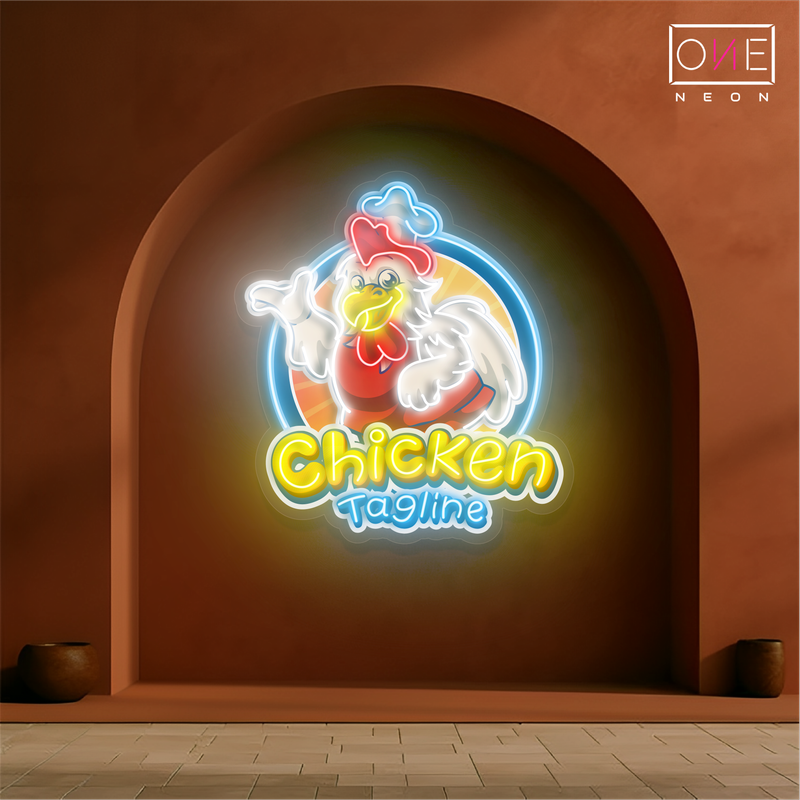 Enseigne néon LED "Chef Chick's Delight Artwork"