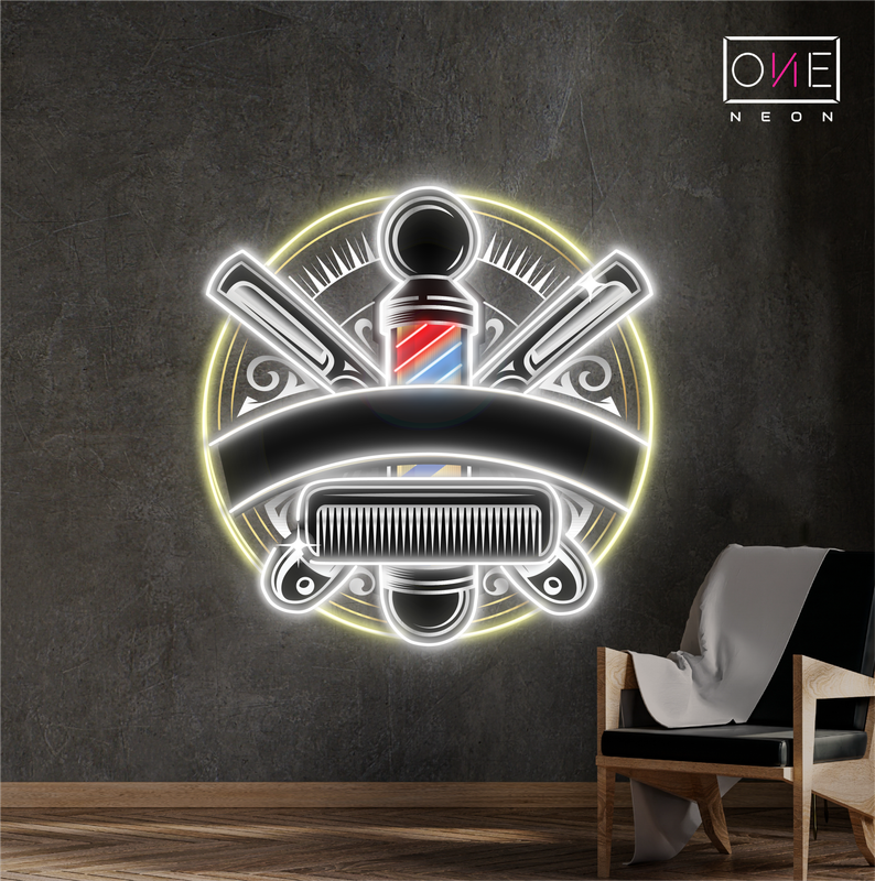 Enseigne néon LED "Timeless Barber Craft Artwork"