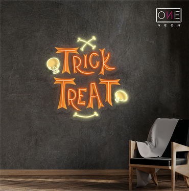 Enseigne néon LED œuvre Trick Treat