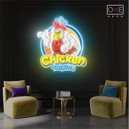 Enseigne néon LED "Chef Chick's Delight Artwork"