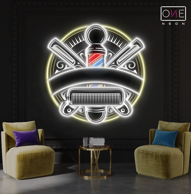 Enseigne néon LED "Timeless Barber Craft Artwork"