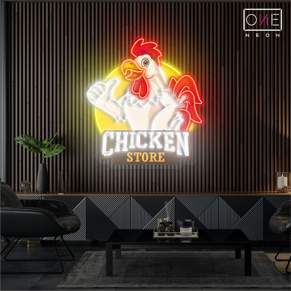 Enseigne néon LED poulet
