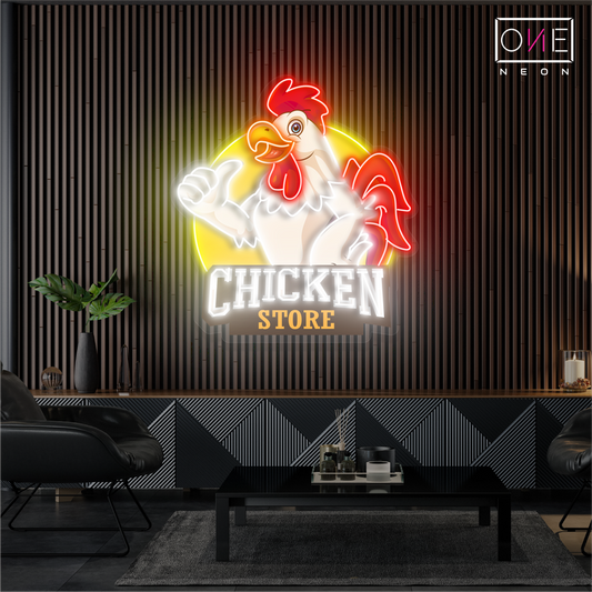 Enseigne néon LED poulet