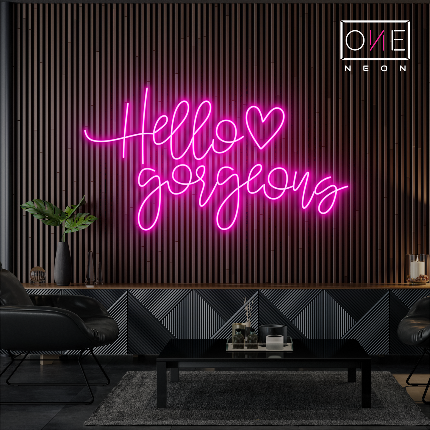 Enseigne néon LED Hello Gorgeous