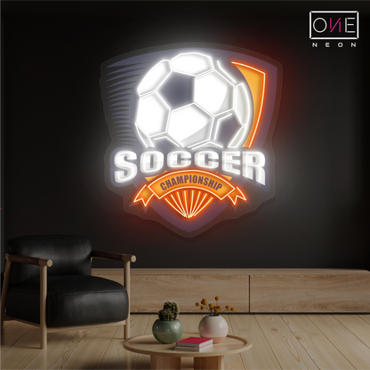 Enseigne néon LED pour œuvre d'art de championnat de football