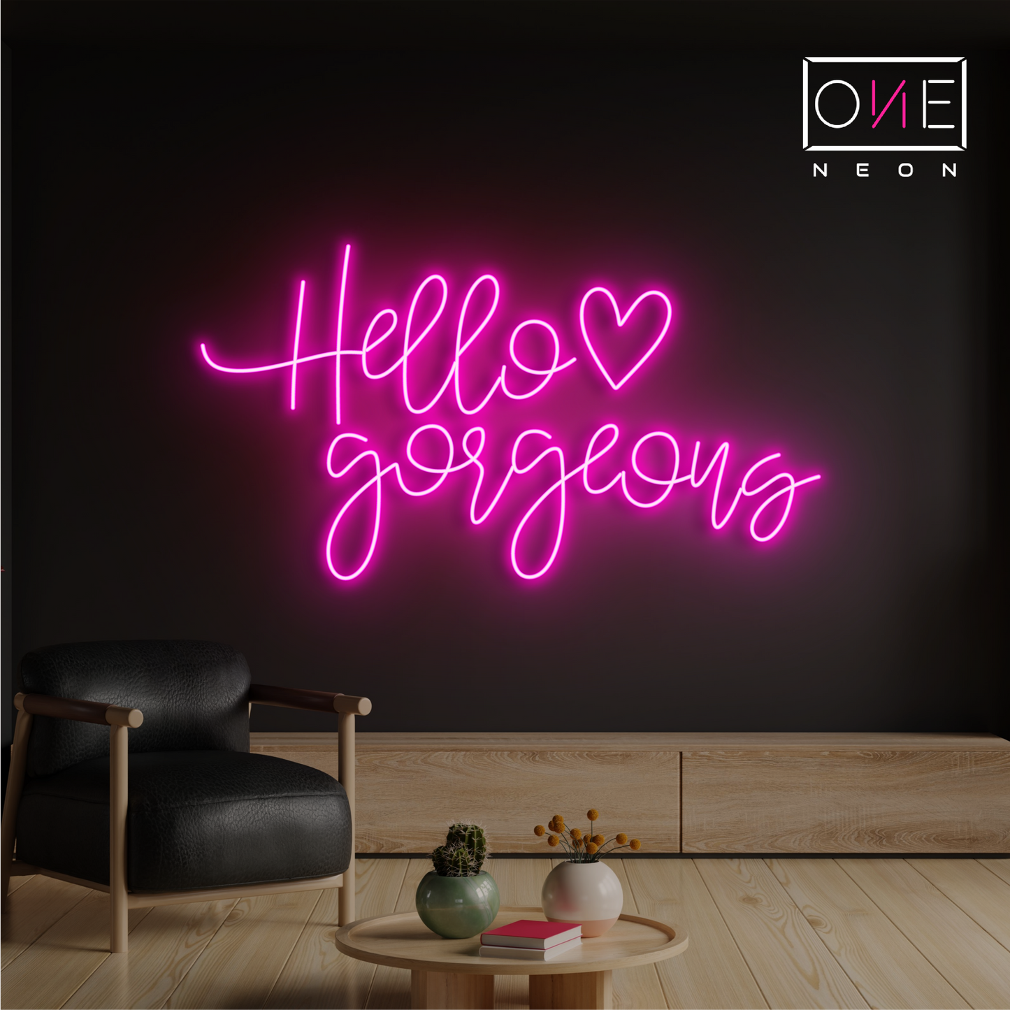 Enseigne néon LED Hello Gorgeous