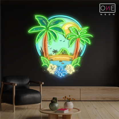 Enseigne Néon LED "Coucher de Soleil Tropical"
