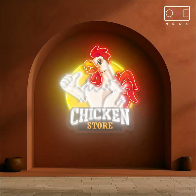 Enseigne néon LED poulet