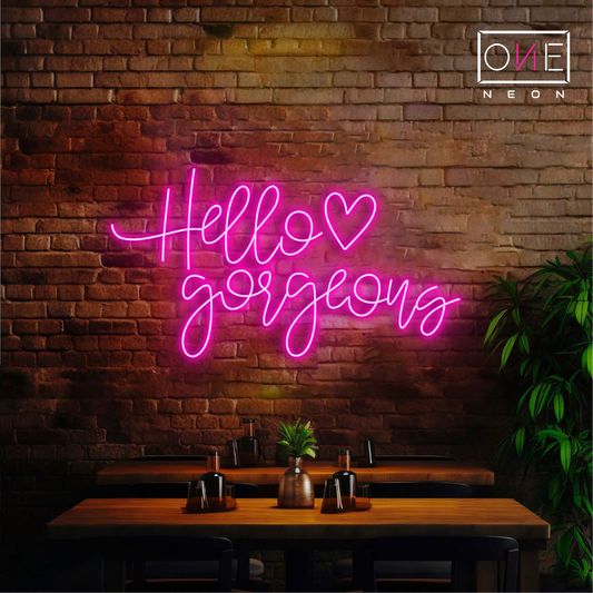 Enseigne néon LED Hello Gorgeous