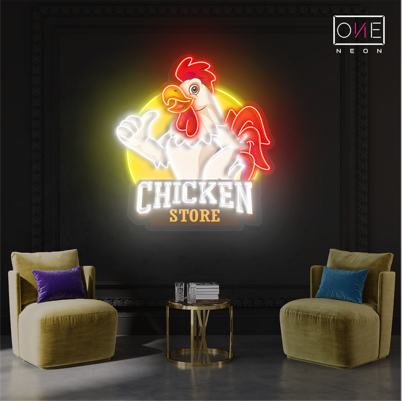 Enseigne néon LED poulet