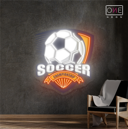 Enseigne néon LED pour œuvre d'art de championnat de football