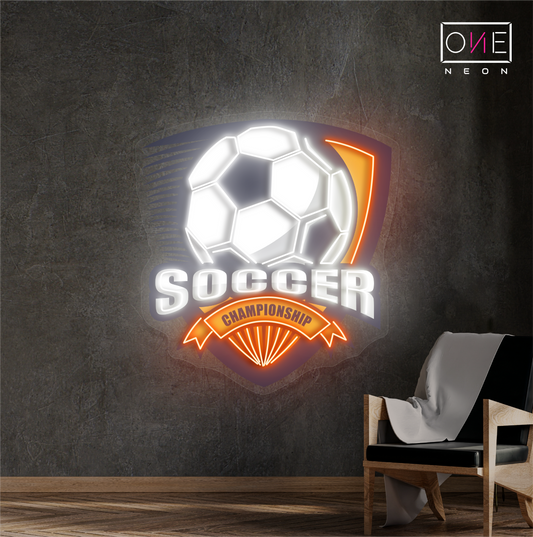 Enseigne néon LED pour œuvre d'art de championnat de football