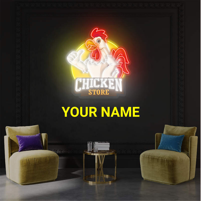 Enseigne néon LED poulet