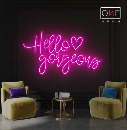 Enseigne néon LED Hello Gorgeous