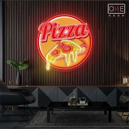 Enseigne néon LED Motif tranche de pizza