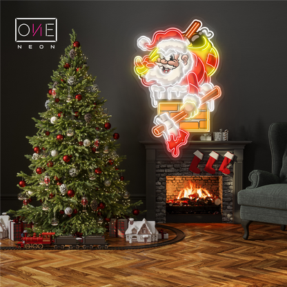 Enseigne néon LED décorative "L'évasion malicieuse du Père Noël"