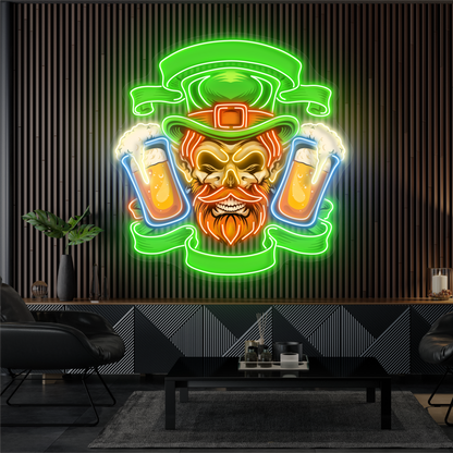 Enseigne lumineuse LED Néon "Double Pint du Leprechaun"