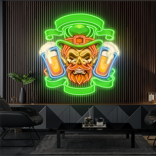 Enseigne lumineuse LED Néon "Double Pint du Leprechaun"