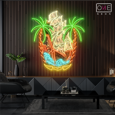 Enseigne lumineuse LED néon « Pirate Paradise »
