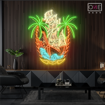 Enseigne lumineuse LED néon « Pirate Paradise »