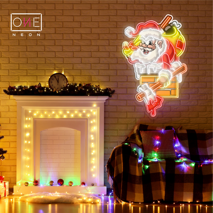 Enseigne néon LED décorative "L'évasion malicieuse du Père Noël"