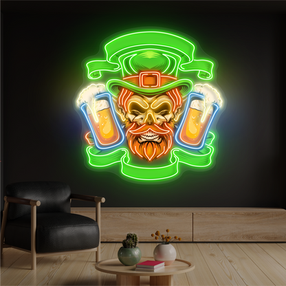 Enseigne lumineuse LED Néon "Double Pint du Leprechaun"